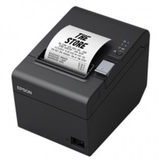 Epson bonprinter , 8 dots/mm (203 dpi), variable papierbreedte (58/ 80 mm), snelheid(max): 250 mm/sec., USB, RS232, afsnijdmechanisme, ESC/POS, ePOS, incl.: kabel (USB), voeding, netsnoer (UK), wandbeugel, kleur: zwart