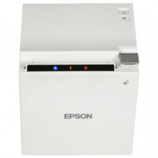 Epson receipt printer, direct thermal, 8 dots/mm (203 dpi), media width (max.): 58 mm, 80 mm, 250 mm/s, USB, Lightning, Bluetooth, Ethernet, Micro SD-Slot, ESC/POS, ePOS, incl.: power supply unit, power cable (EU), paper width adapter, switch cover, white