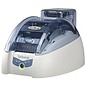 EVOLIS kaartprinter , eenzijdig (herschrijfbaar), direct thermisch, resolutie: 12 dots/mm (300 dpi), snelheid(max): 300 kaarten/uur, USB, Ethernet, kaart doorvoer, contacloos station , kabel (USB), voeding, netsnoer (EU), kleur: wit, blauw