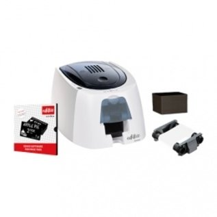 EVOLIS kaartprinter , eenzijdig, thermal transfer, resolutie: 12 dots/mm (300 dpi), USB, incl.: kabel (USB), voeding, netsnoer (EU), design software , 100 kaarten, lint
