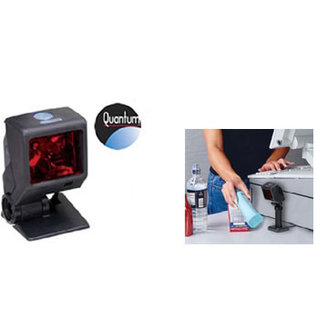 Honeywell presentation scanner, retail, 1D, laser, omnidirectional, IR bar code sensor, switchable scan pattern, 1650 scans/sec., incl.: cable (RS232, straight, 2.9 m), power supply unit (EU), stand, colour: black