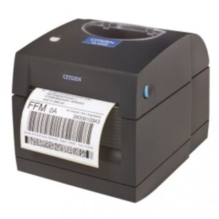 CITIZEN label printer , direct thermisch, resolutie: 8 dots/mm (203 dpi), mediabreedte (max): 118 mm, printbreedte (max.): 108 mm, snelheid(max): 102 mm/sec., USB, incl.: netsnoer (EU), apart bestellen, interface kabel, kleur: donkergrijs