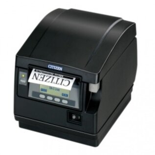CITIZEN bonprinter , uitgang voorzijde, direct thermisch, 8 dots/mm (203 dpi), variable papierbreedte (58/60/80/82.5mm), printbreedte (max.): 80 mm, diameter rol (max.): 83mm, 300 mm/sec., afsnijdmechanisme, LCD Display, ESC/POS, incl.: voeding, netsnoer, bonrol,