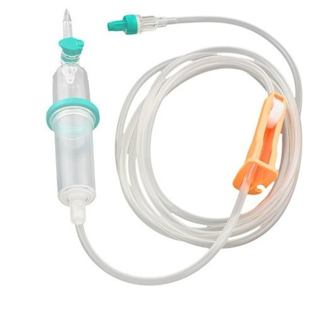 Système de transfusion sans DEHP 3 semaines, point d'injection, valve / 50pc