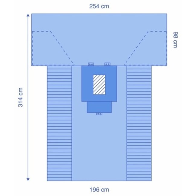 Medline Champ de laparotomie renforcé avec film à inciser