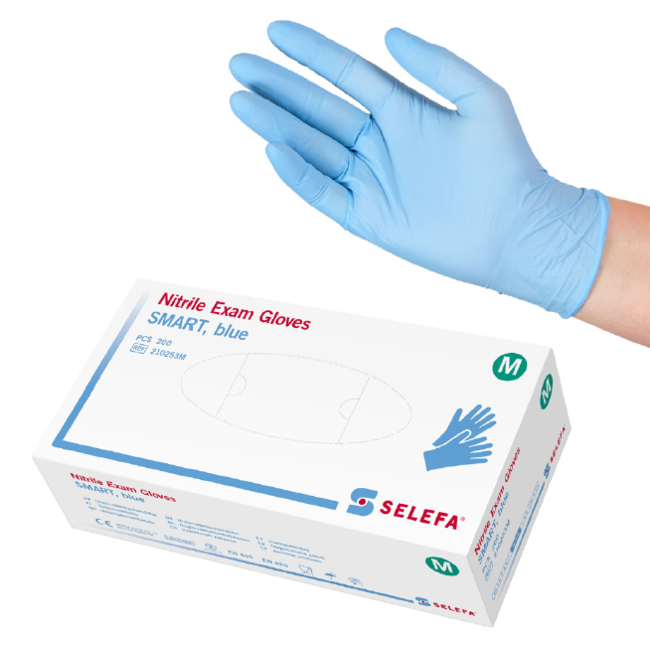 Onemed  Handschoen Selefa Smart Nitrile Blue (200 stuks)