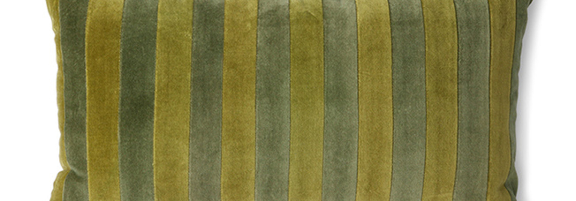 striped velvet cushion green/camo (30x50)