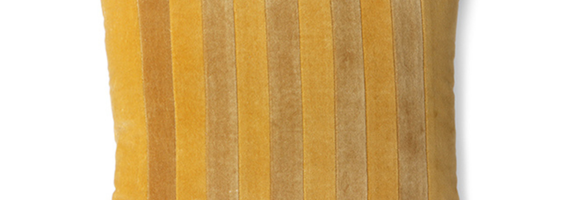 striped velvet cushion ochre/gold (45x45)
