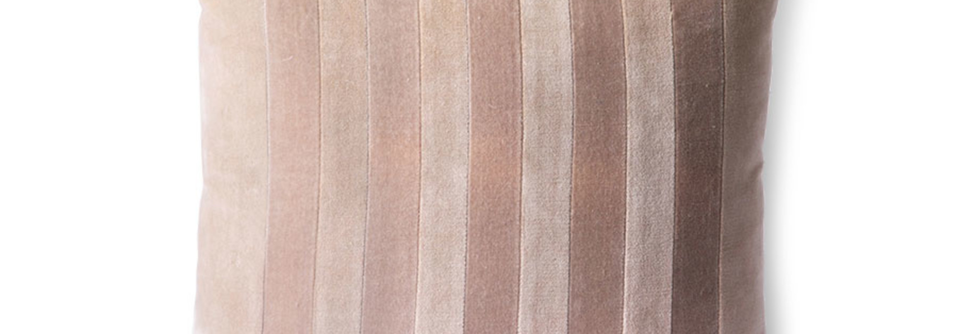 striped velvet cushion beige/liver (45x45)