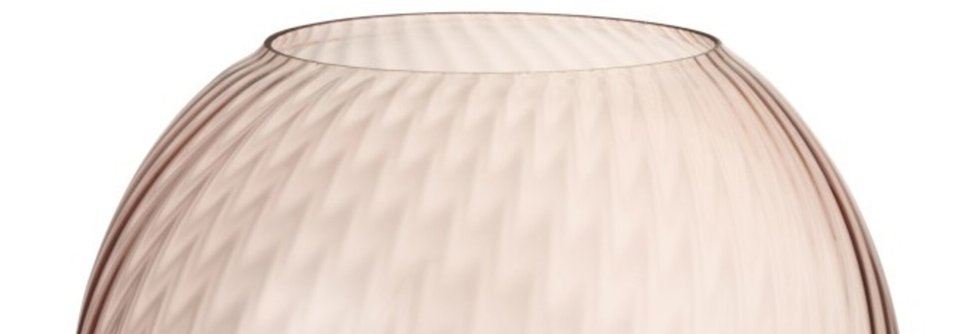 Vaas Rond Ribbels Glas Roze Large