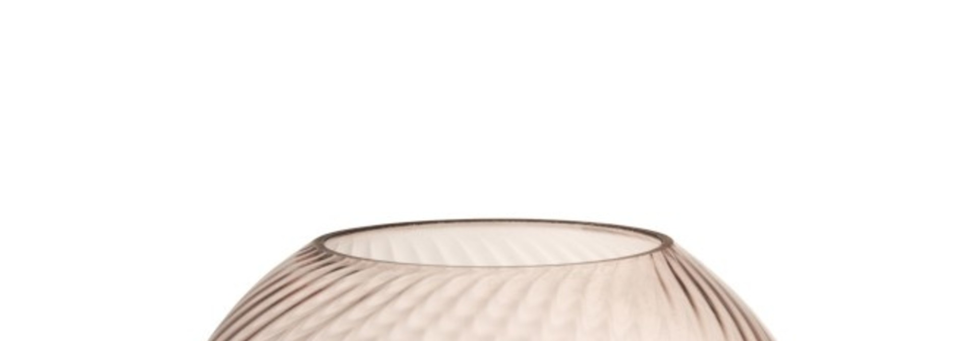 Vaas Rond Ribbels Glas Roze Small