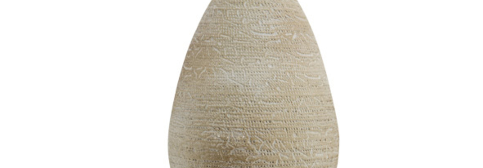 Vaas rough wash beige aardewerk 18x18h27 rond aardewerk