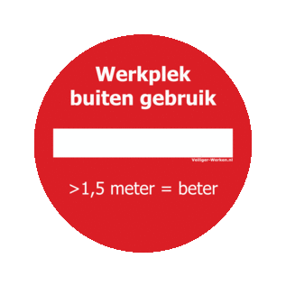 Bureau - Werkplek 'Buiten Gebruik' sticker