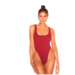 L.A Sisters CRINKLE LOW BACK SWIMSUIT BURGUNDY