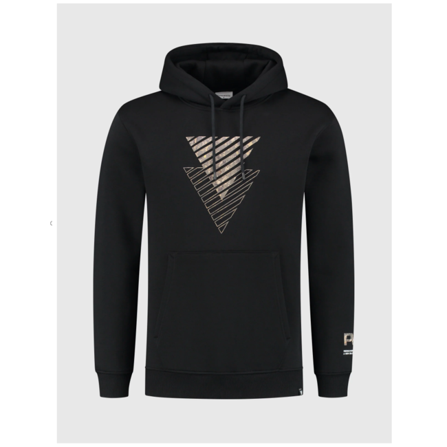 Pure White HOODIE THE NEW ORDINARY TRIANGLES BLACK
