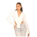 L.A Sisters CROPPED SHOULDER PAD BLOUSE WHITE