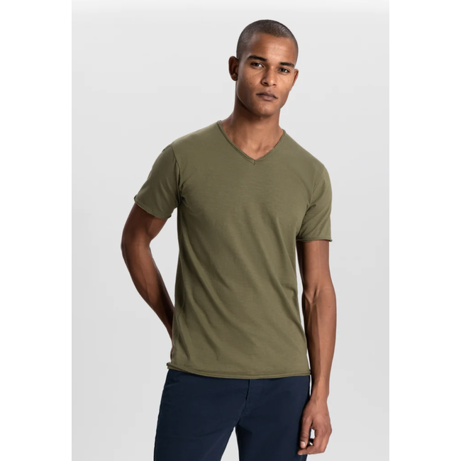 Dstrezzed STEWART V-NECK S/S SLUB JERSEY ARMY GREEN