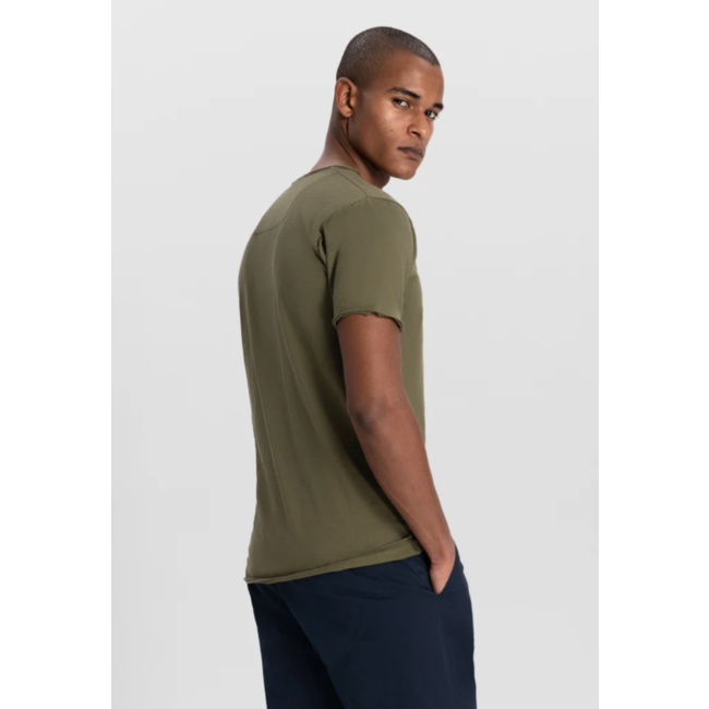 Dstrezzed STEWART V-NECK S/S SLUB JERSEY ARMY GREEN