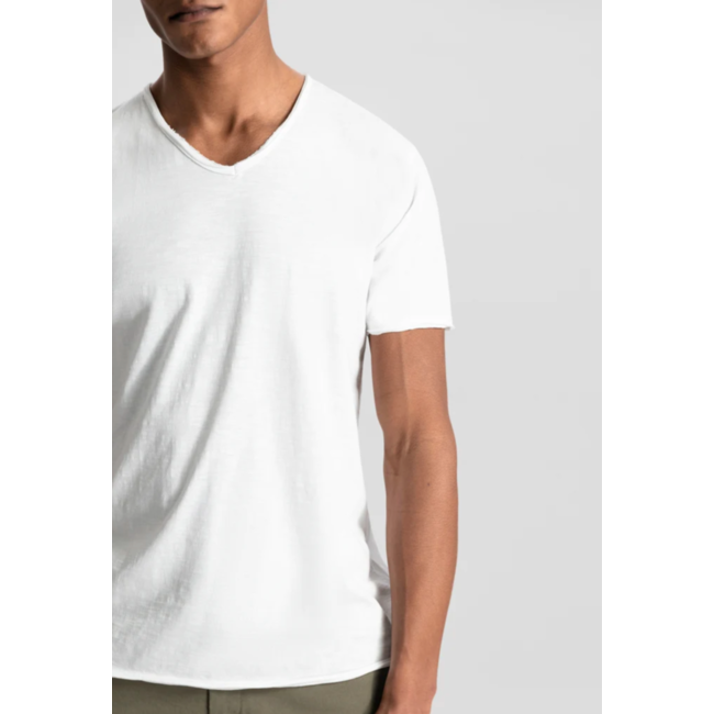 Dstrezzed STEWART V-NECK S/S SLUB JERSEY WHITE