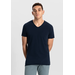 Dstrezzed STEWART V-NECK S/S SLUB JERSEY DARK NAVY