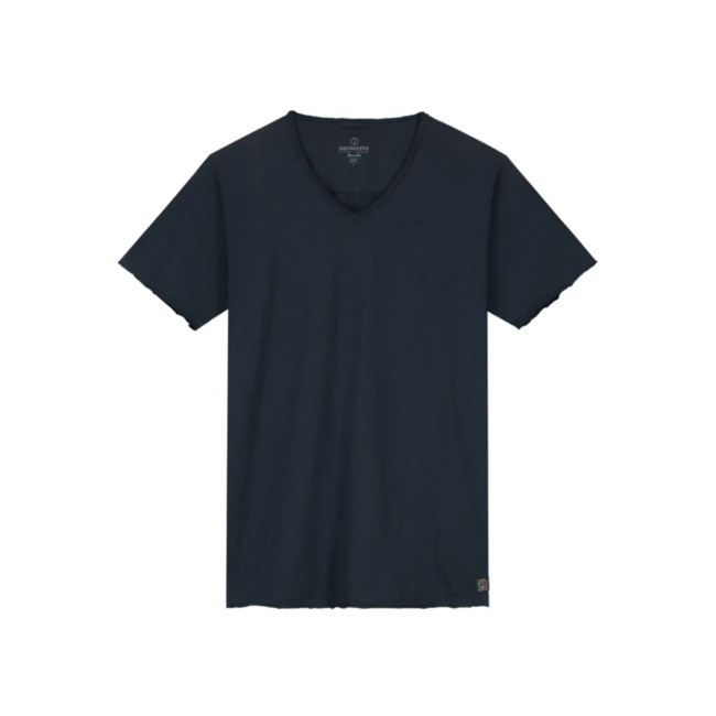 Dstrezzed STEWART V-NECK S/S SLUB JERSEY DARK NAVY