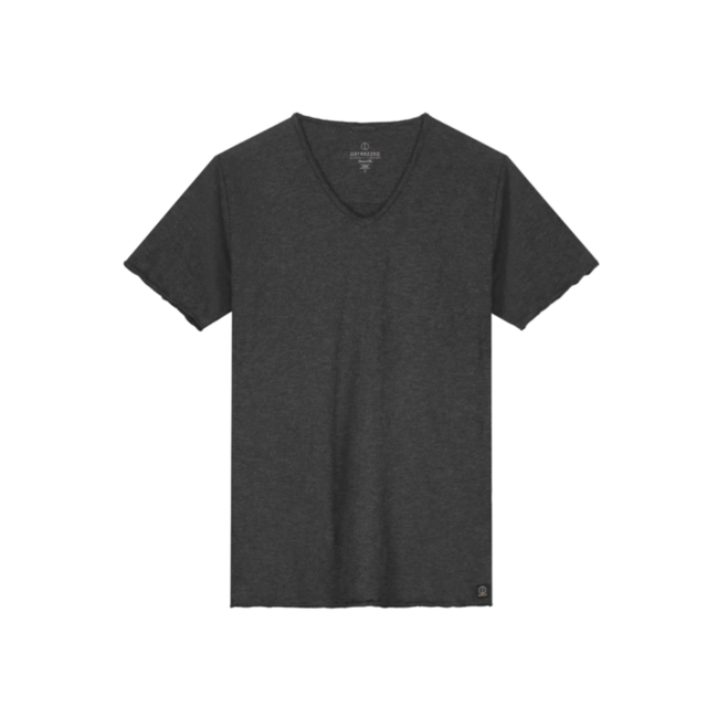 Dstrezzed STEWART V-NECK S/S SLUB JERSEY ANTHRA MELANGE