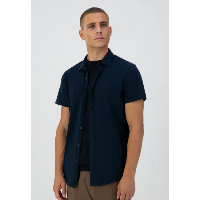 Dstrezzed SHIRT MELANGE PIQUE DARK NAVY