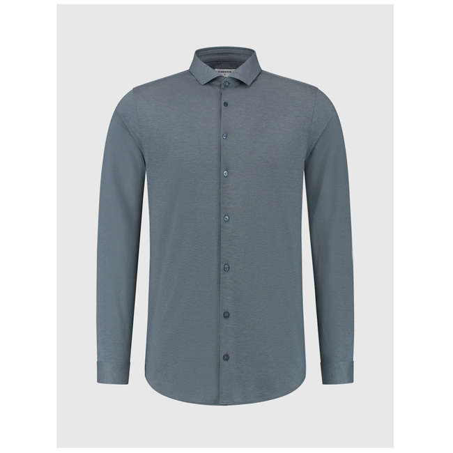 Pure White WOVEN LONG SLEEVE SHIRT BLUE