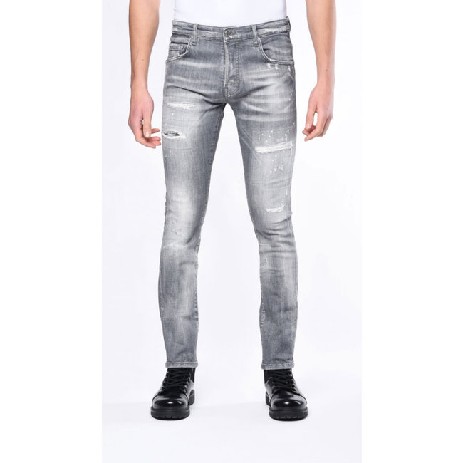 LIGHT GREY RIPPED JEANS 2187-1 DENIM GREY