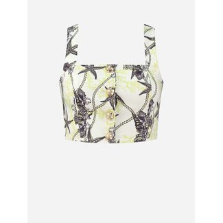 Nikkie CHELSEA PRINTED TOP STAR WHITE / LIME YELLOW