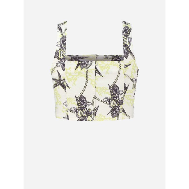 CHELSEA PRINTED TOP STAR WHITE / LIME YELLOW