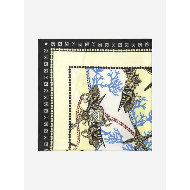 SHELLS BANDANA SCARF LIME YELLOW CORAL