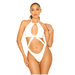 L.A Sisters HALTER RUCHED SWIMSUIT WHITE