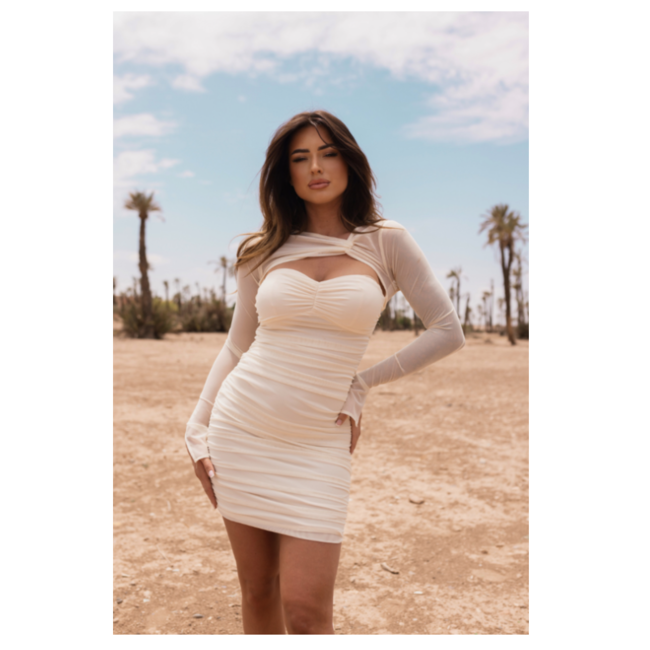 Unique the Label ALINA MESH DRESS CREME