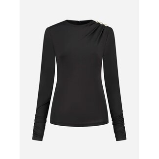 DRAPE SHOULDER TOP BLACK