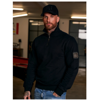 AB Lifestyle METAL HALF-ZIP SWEATER | JET BLACK