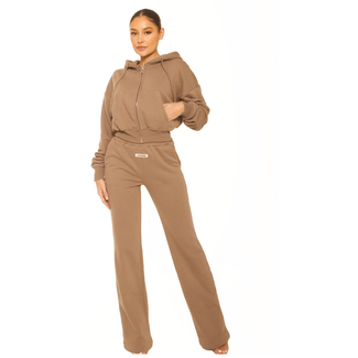 L.A Sisters ESSENTIAL WIDE LEG PANTS TAUPE