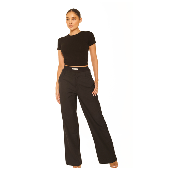 L.A Sisters BOYFRIEND PANTALON BLACK