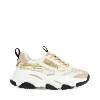 STEVE MADDEN POSSESSION-E SNEAKER WHT/TAN