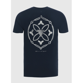 PURE PATH MONOGRAM BACK PRINT T-SHIRT NAVY