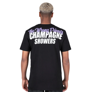 WRONG FRIENDS CHAMPAGNE SHOWERS T-SHIRT - BLACK