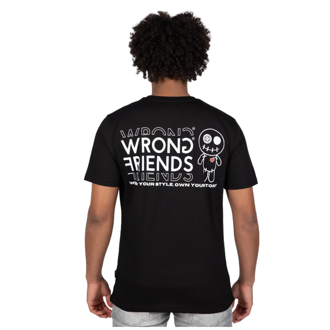 WRONG FRIENDS VICHY T-SHIRT - BLACK