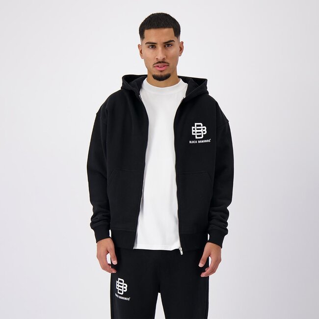 BLACK BANANAS CITY ZIPPER HOODY BLACK