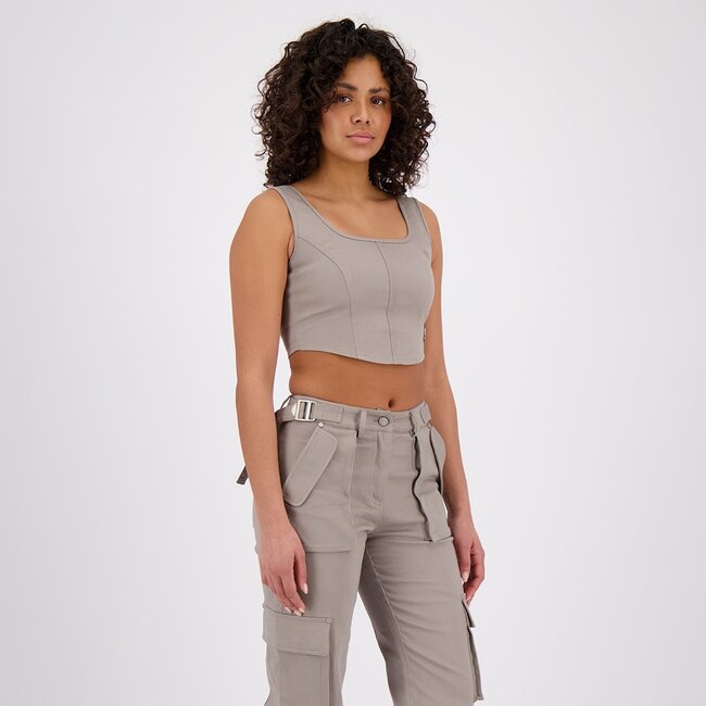ZIP CORSET TOP GREY