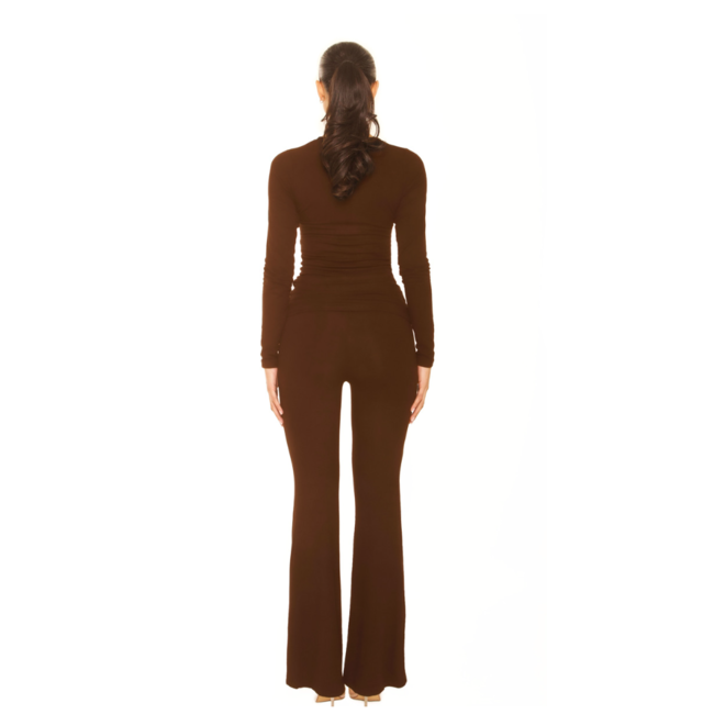 L.A Sisters FLAIRED LOUNGE PANTS BROWN