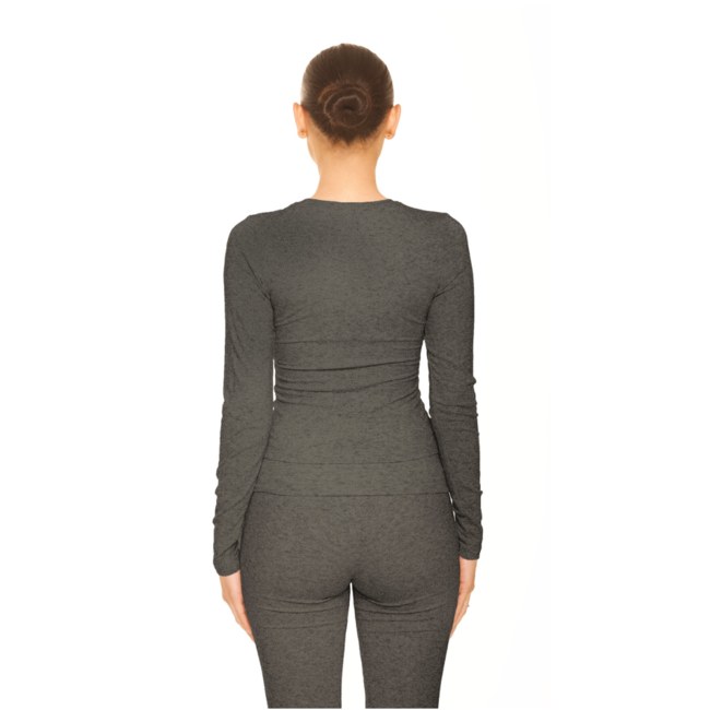 L.A Sisters LONG SLEEVE LOUNGE TOP DARK GREY