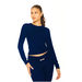 L.A Sisters LONG SLEEVE LOUNGE TOP NAVY BLUE