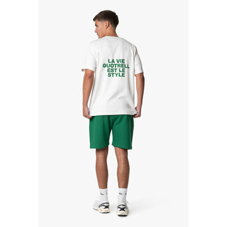 Quotrell LA VIE T-SHIRT OFF WHITE/GREEN