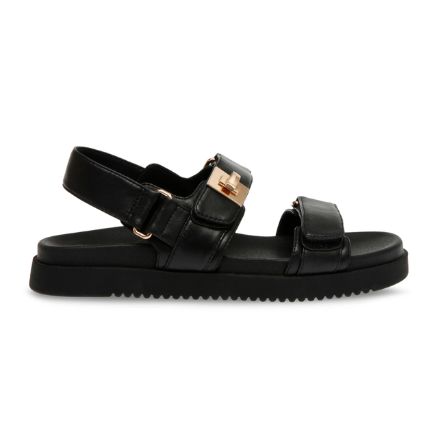 STEVE MADDEN MONA SANDAL BLACK LEATHER