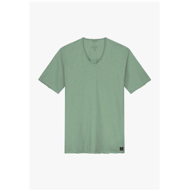 Dstrezzed STEWART V-NECK S/S SLUB JERSEY LODEN FROST